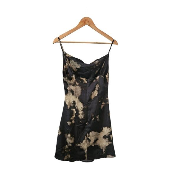 Urban Outfitters Mallory Slip Dress S/P Cowl Neck Bleached Black & White Mini - Picture 2 of 9